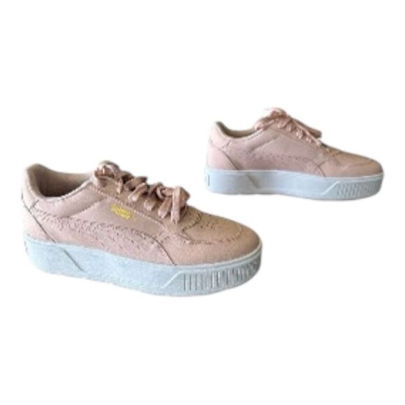 Puma Karmen Rebelle Pink and White Platform Sneakers Casual Rose Quartz Size 11 - Picture 3 of 7